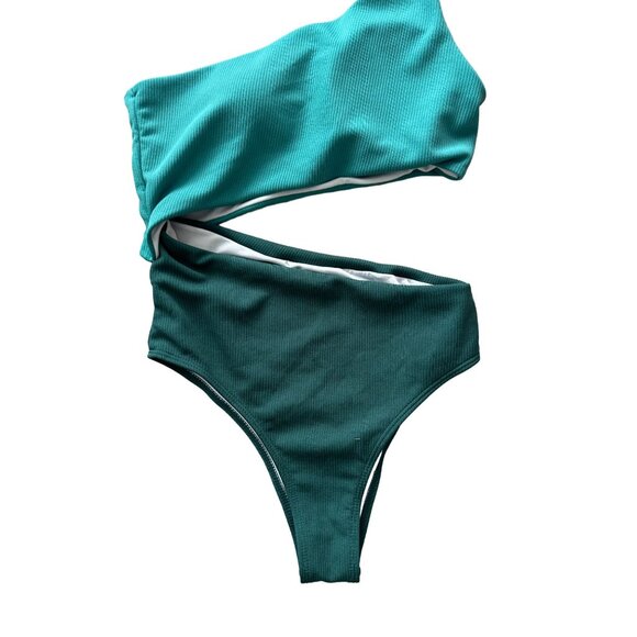 TEAL Green Cutout One Piece Bathing Suit Size Large New without tags - Picture 3 of 6